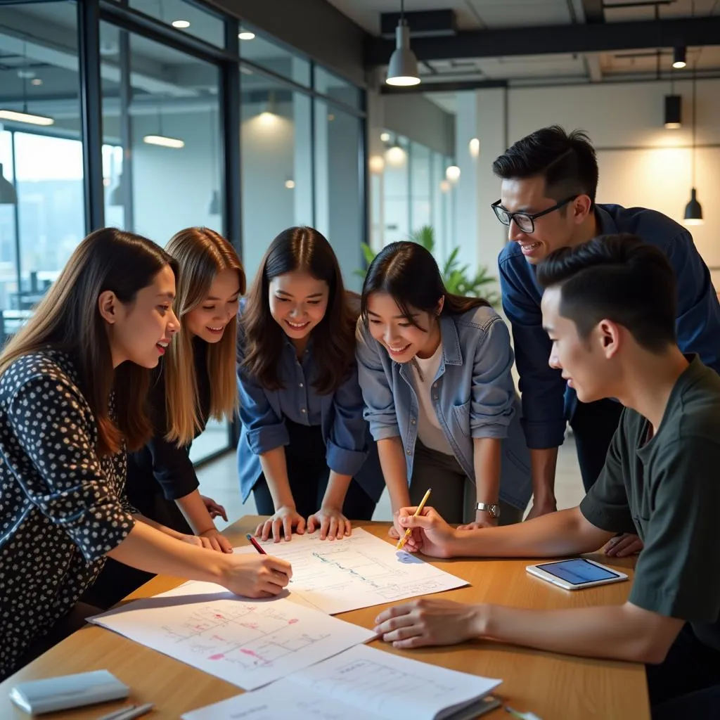 Young Professionals in a Southeast Asian Office