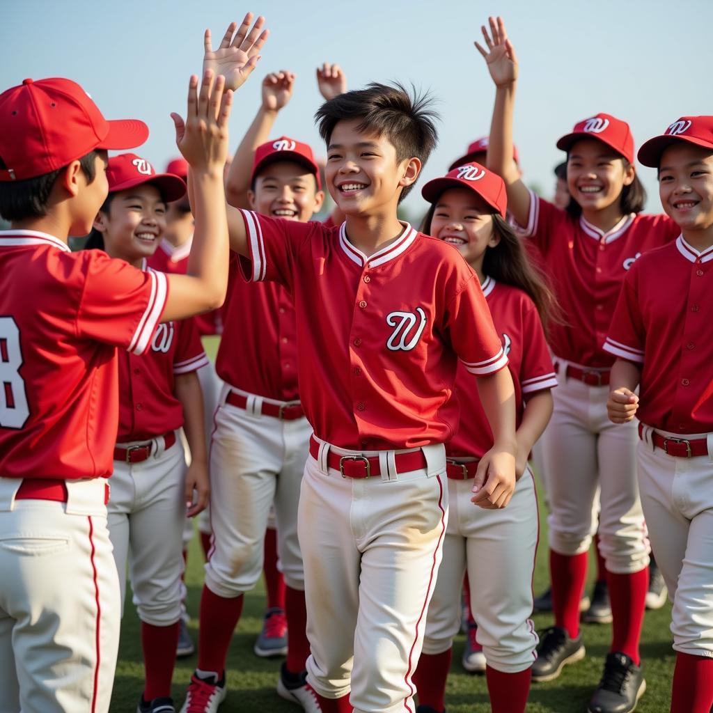 Youth Asean Baseball Team Celebrating Victory