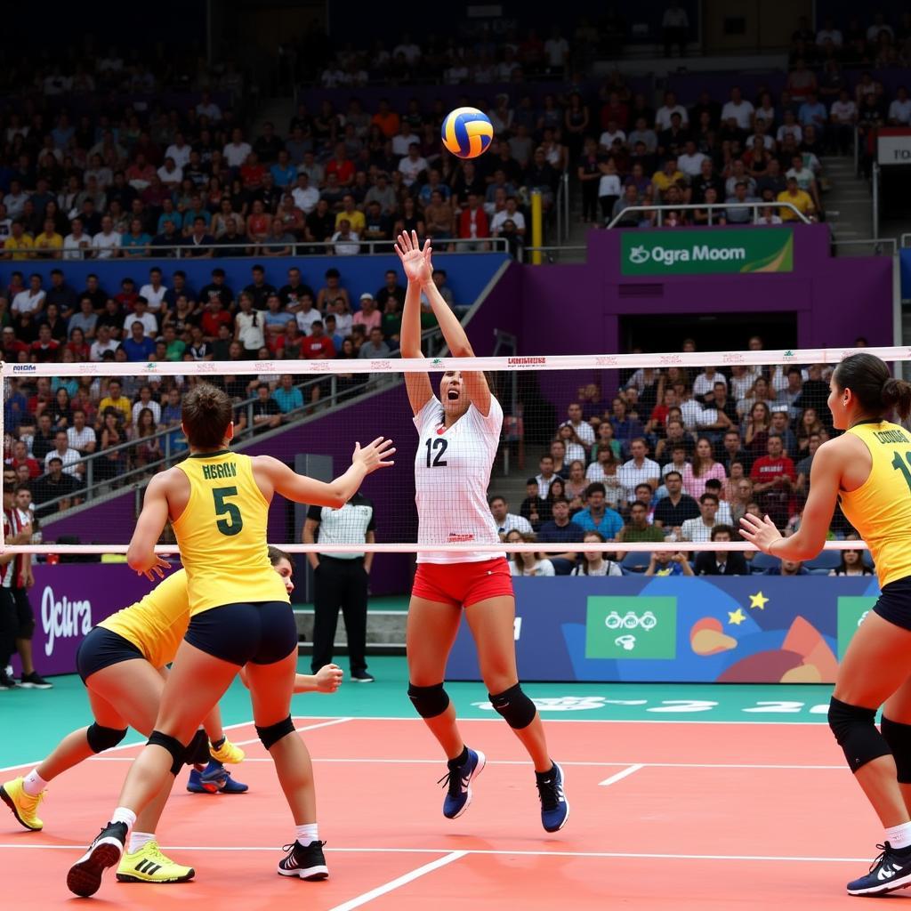 Intense Volleyball Action at the 10th ASEAN School Games