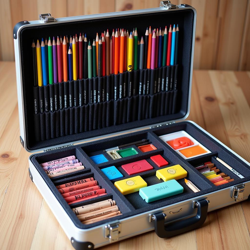 Open 114 Piece Art Kit in Aluminum Case