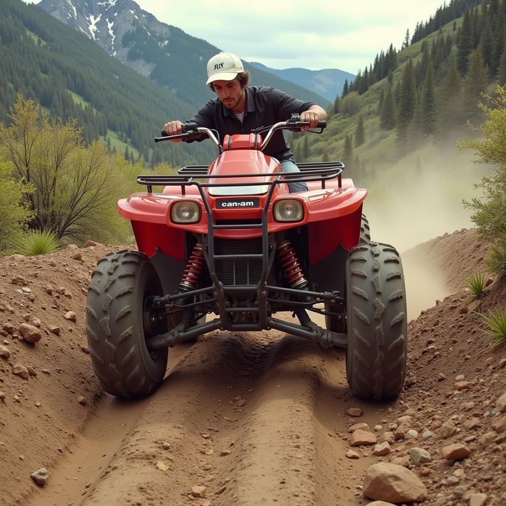 1985 Can-Am 250 ASE on an Off-Road Trail