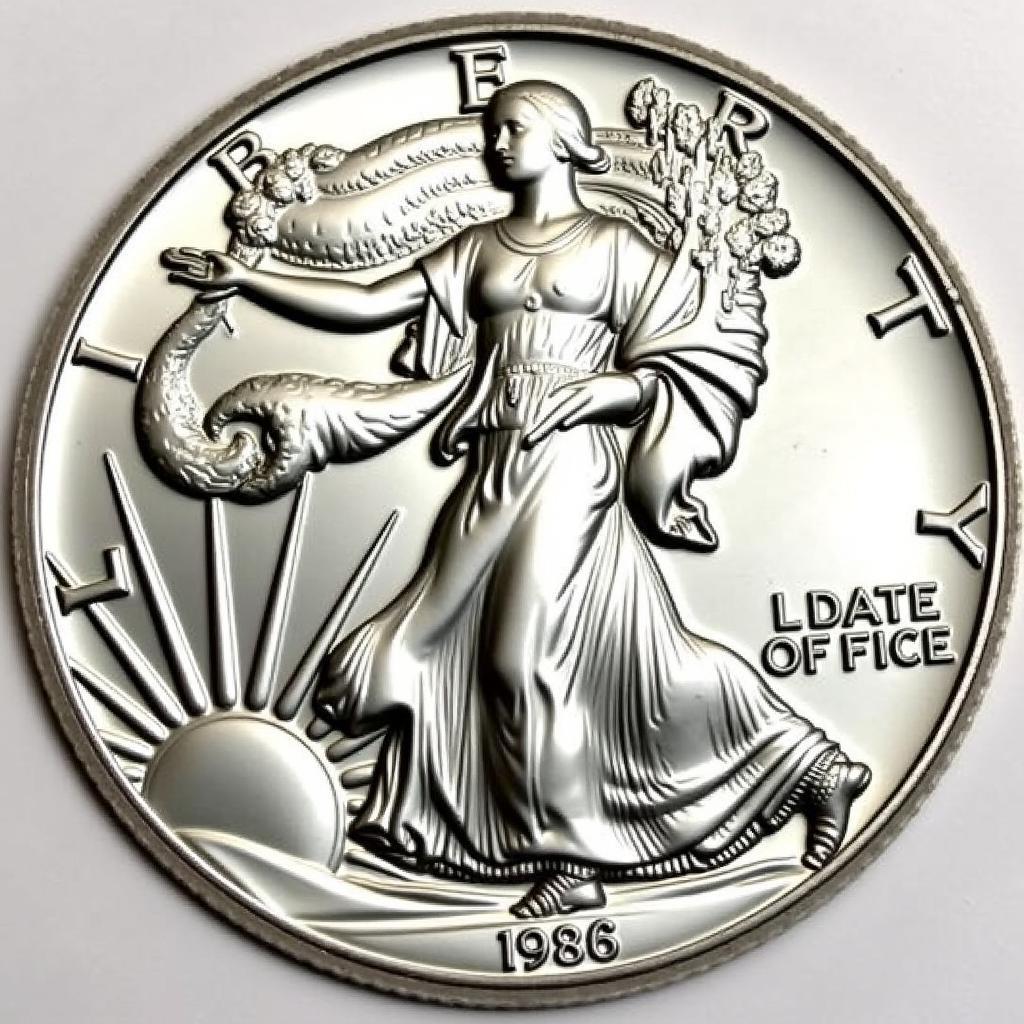 1986 American Silver Eagle Proof Coin Obverse