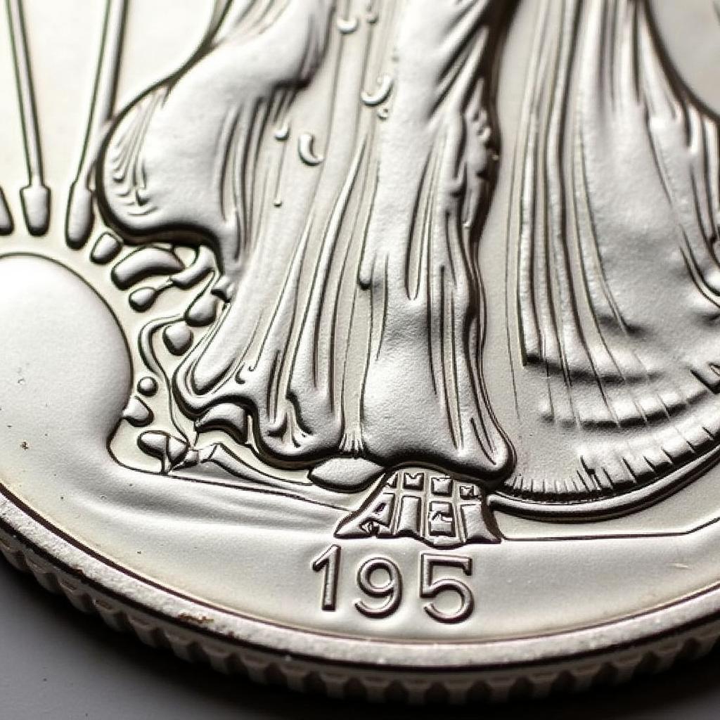 1995-W American Silver Eagle Proof Coin Close-Up