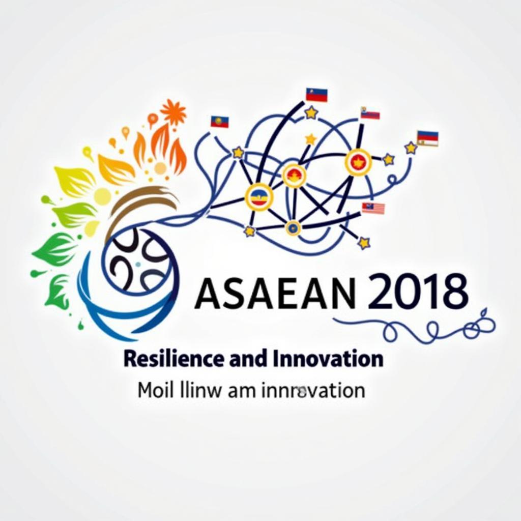 2018 ASEAN Theme: Resilience and Innovation banner showcasing the interconnectedness of member states and their commitment to growth