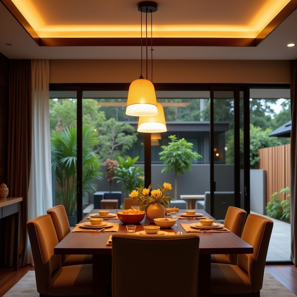 3 Pendant Light ASE Illuminating a Dining Room