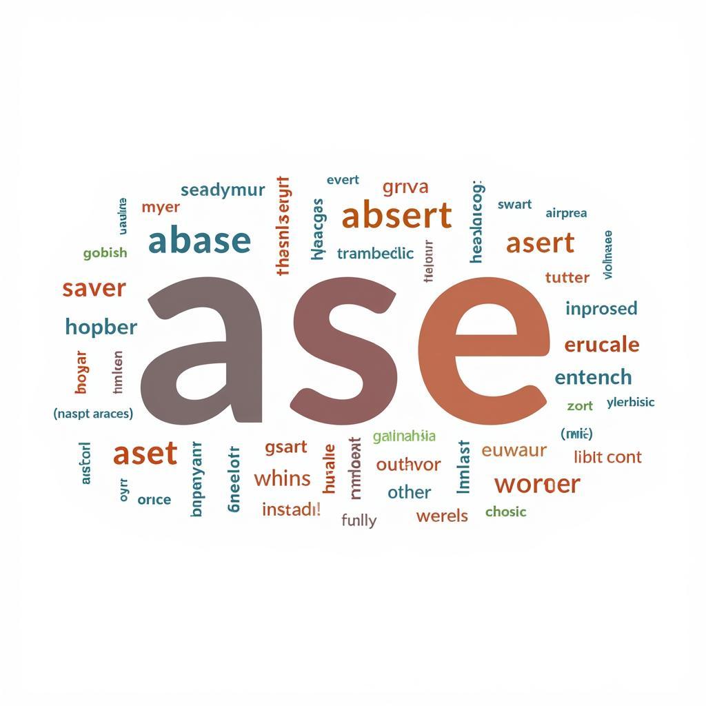 Word Cloud of 5-Letter Words Starting with "Ase"