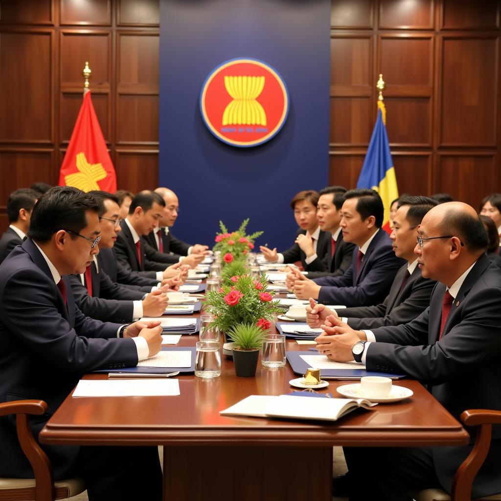 ASEAN Leaders Discussing Economic Cooperation at the 6th ASEAN Summit