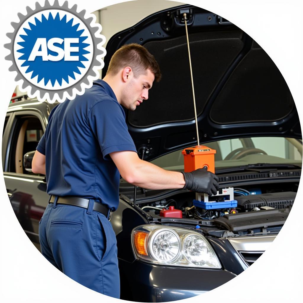 A6 ASE Certified Technician Working