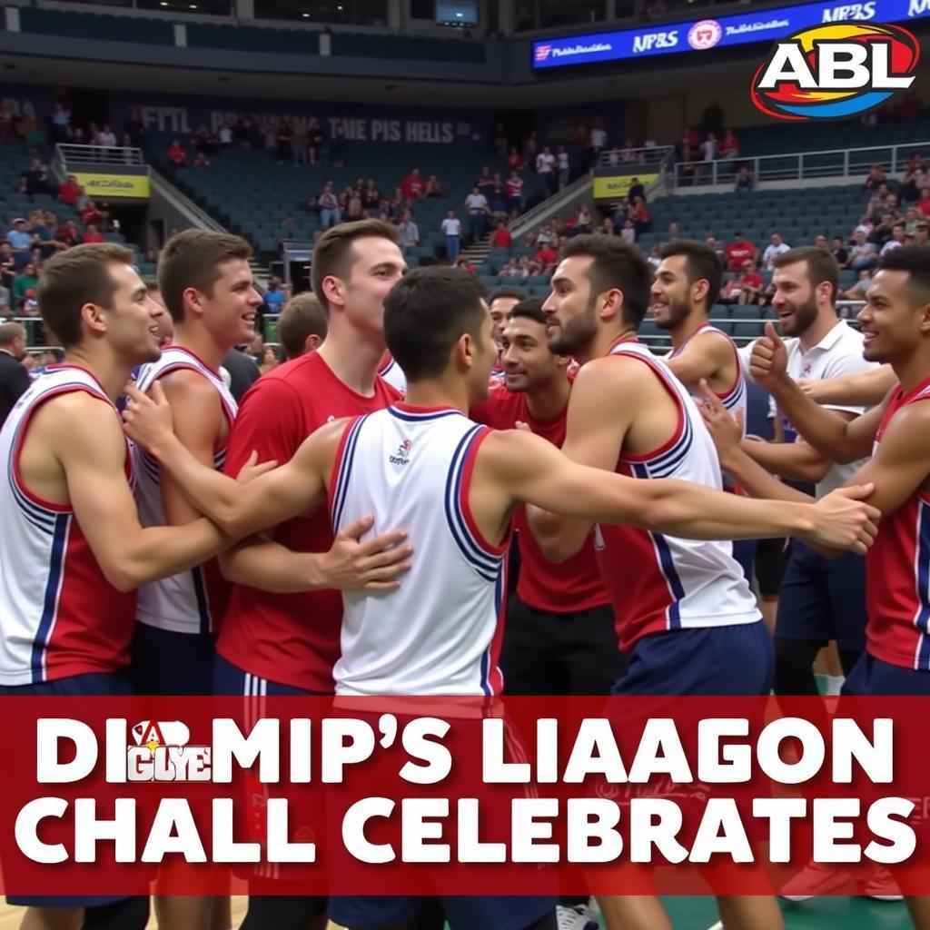 Alab Pilipinas celebrating a victory in the ABL 2017 season