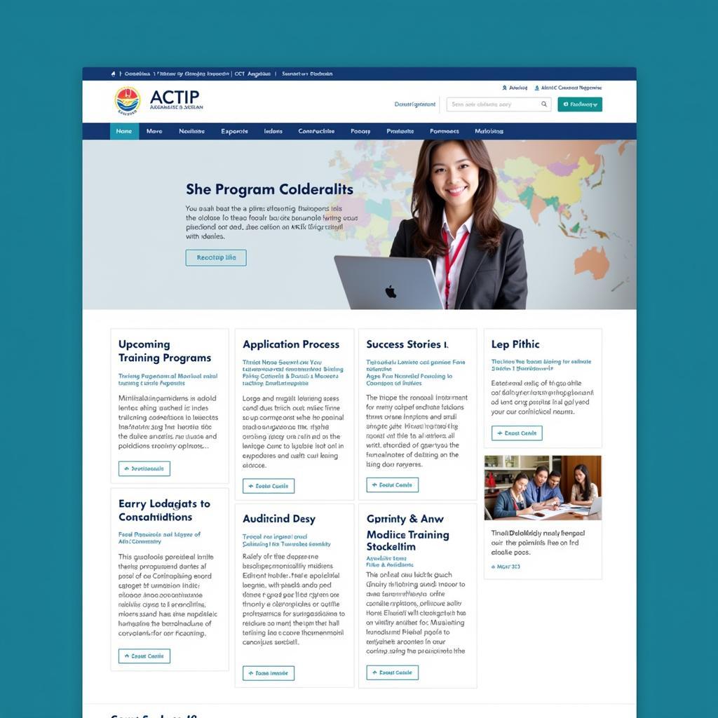 ACTIP ASEAN website homepage showcasing program information