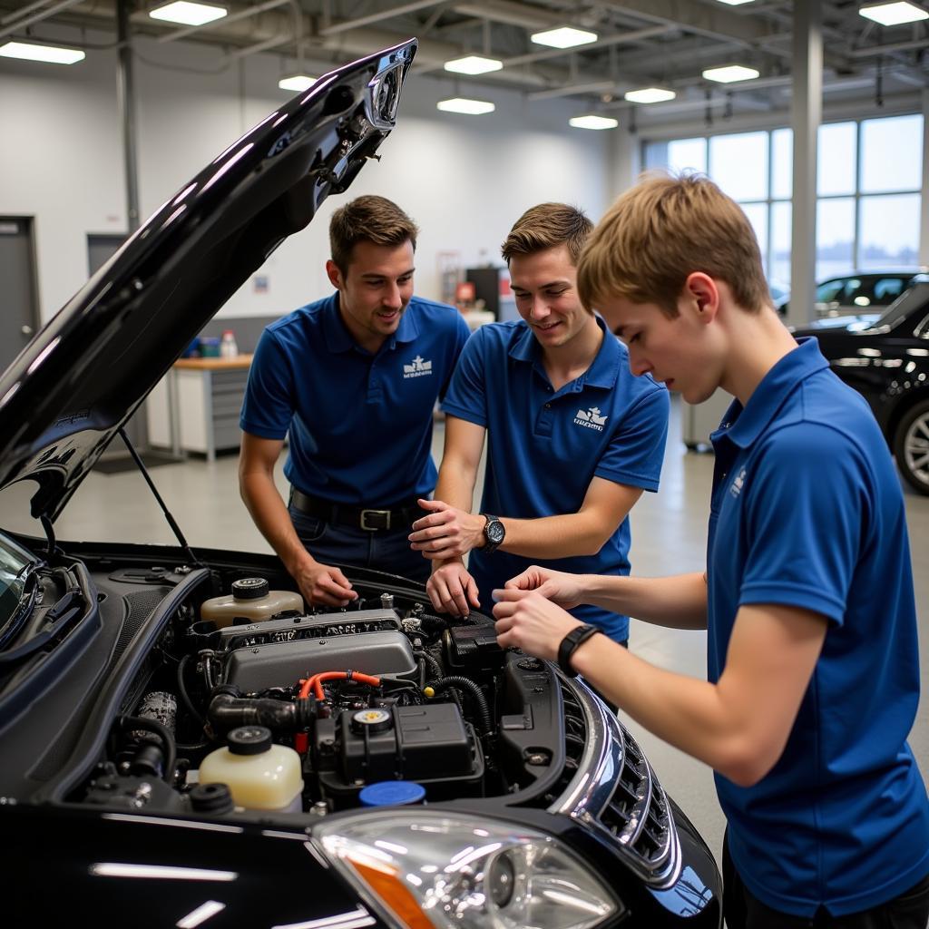 Alaska Automotive Training Center: Students Working on Engine