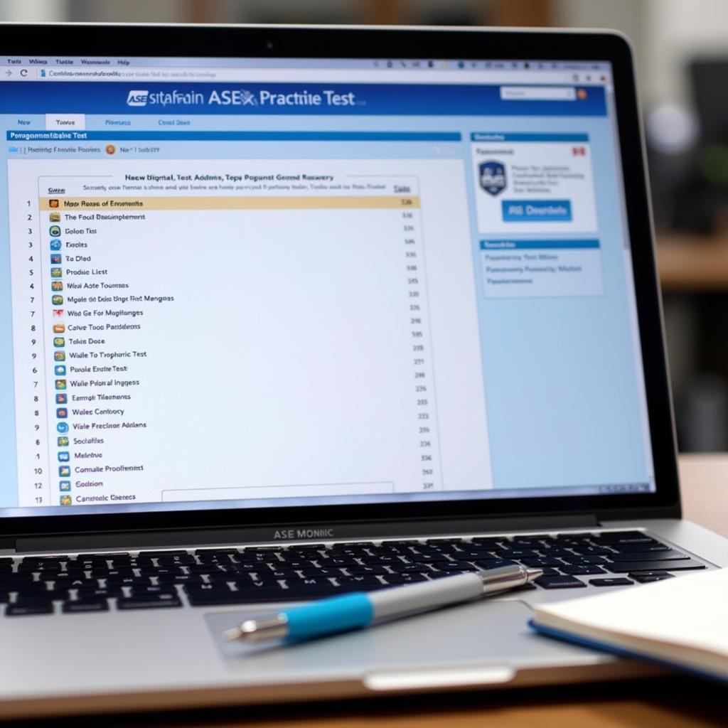 Analyzing ASE Practice Test Results on a Laptop