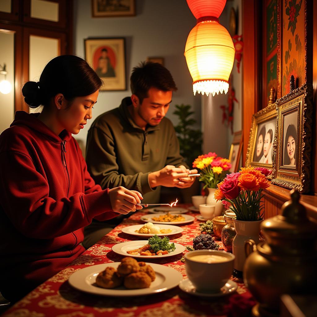 Ancestor Veneration Ceremony in Southeast Asia