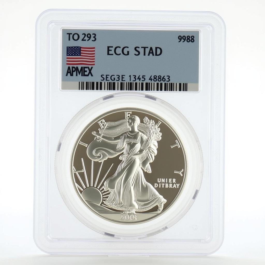 APMEX 2008 ASE Doubled Die Error Graded by PCGS