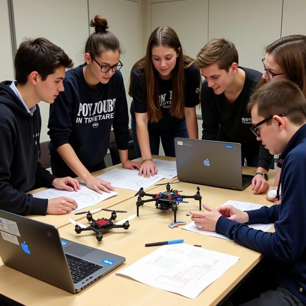 Students Working on Drone Design in ASE 379L