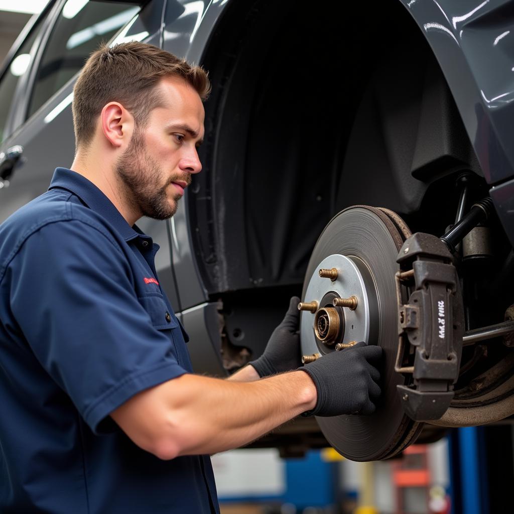 ASE A4 A5 Certified Technician Working on a Car