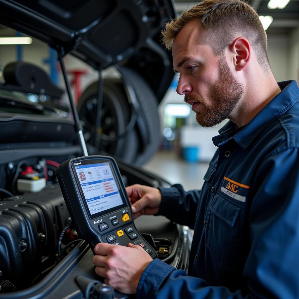 ASE A6 Electrical Certified Technician Working on a Car