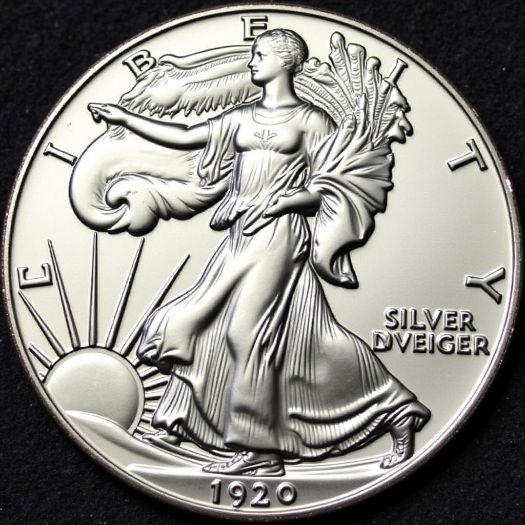 American Silver Eagle Coin Close-Up