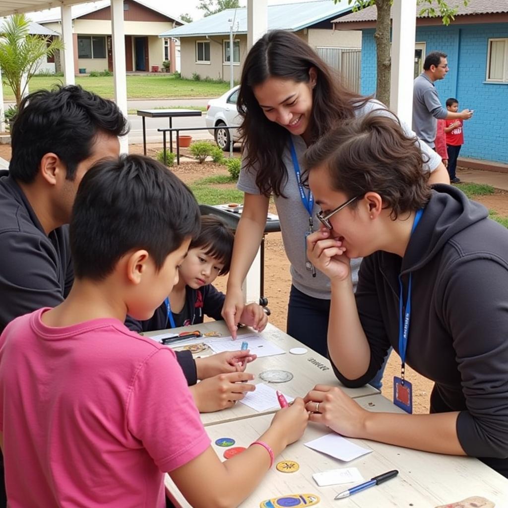 Ase Andrews working with a local community