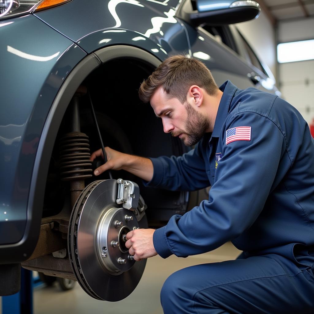 ASE Brakes Study Guide: Certified Technician Working in a Garage