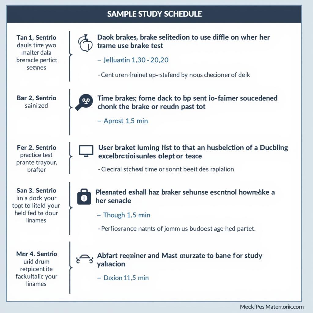 ASE Brakes Study Schedule Example