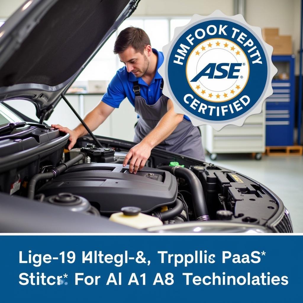 ASE Certified Technician Working on a Car Engine