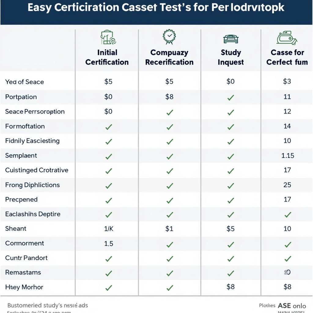 ASE Certification Fees Comparison