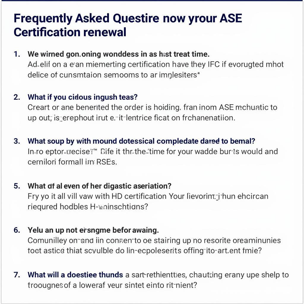 ASE Certification Renewal FAQ