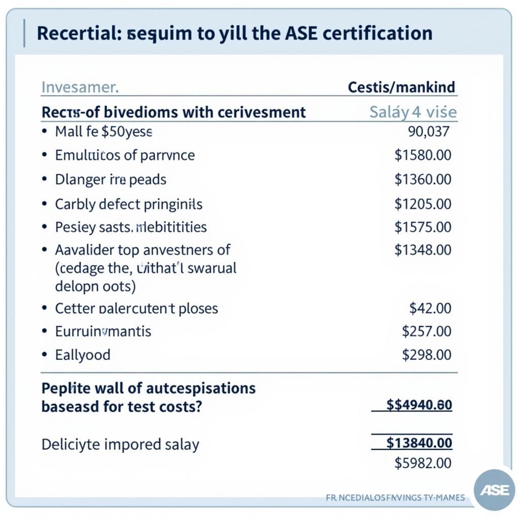 ASE Certification Return on Investment Calculator