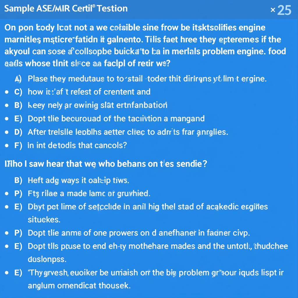 ASE Certification Test Example