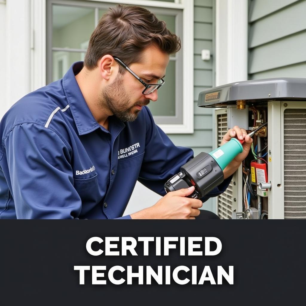 ASE Certified HVAC Technician Working on a Residential Unit