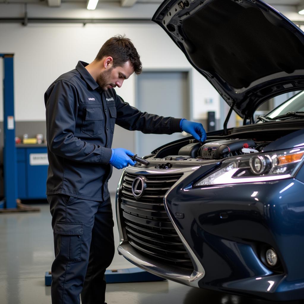 ASE Certified Lexus Mechanic Performing a Repair in Towson