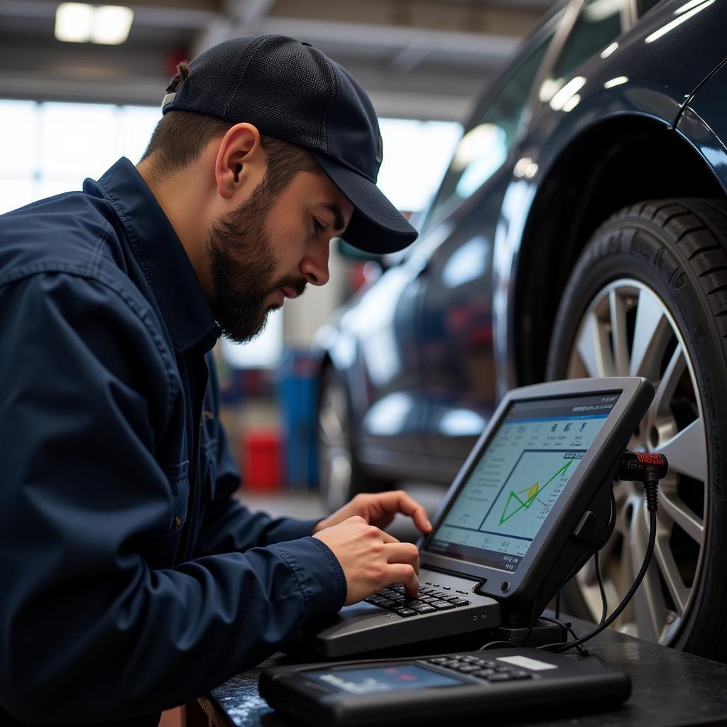 ASE-Certified Mechanic Diagnosing a Car Problem in Anderson, CA