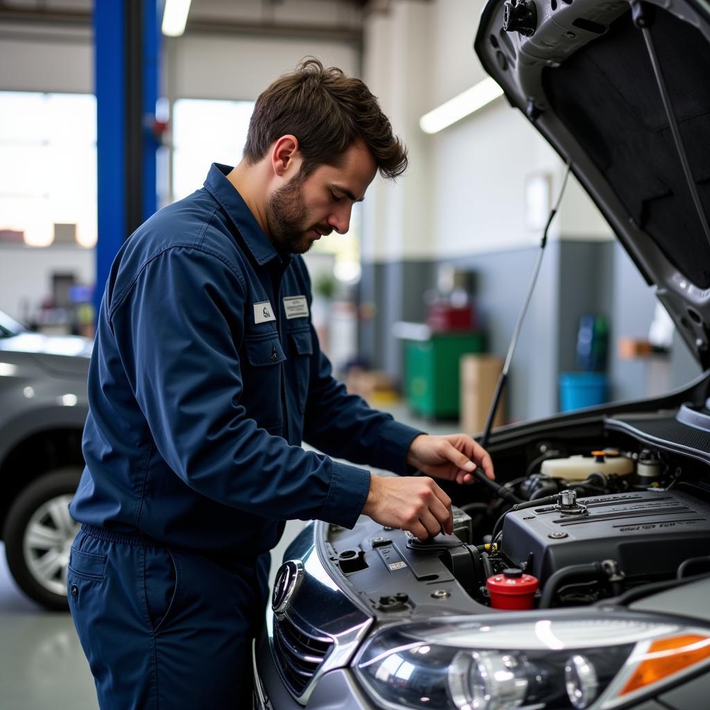 ASE Certified Mechanic Working on a Car in Las Vegas