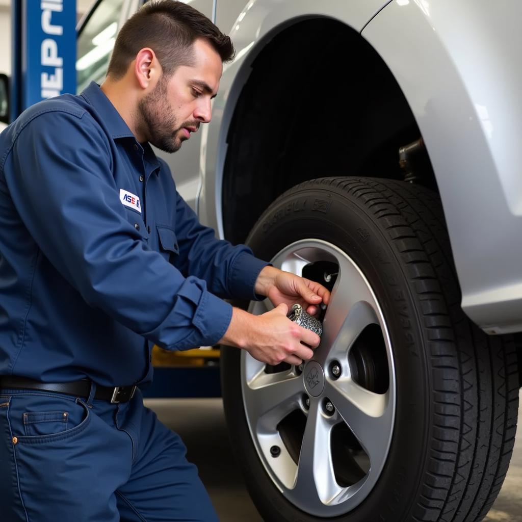 ASE Certified Mechanic Performing an Oil Change