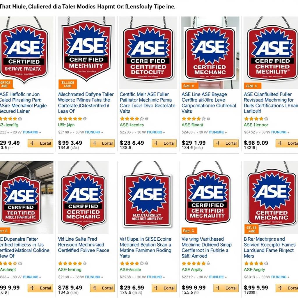 ASE Certified Mechanic Sign for Shop Display on Amazon