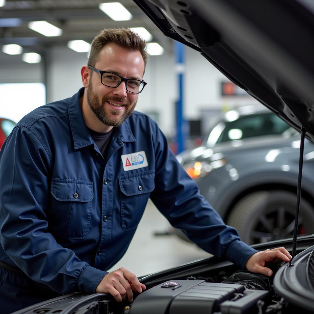 ASE Certified Mechanic Working in a Dealership