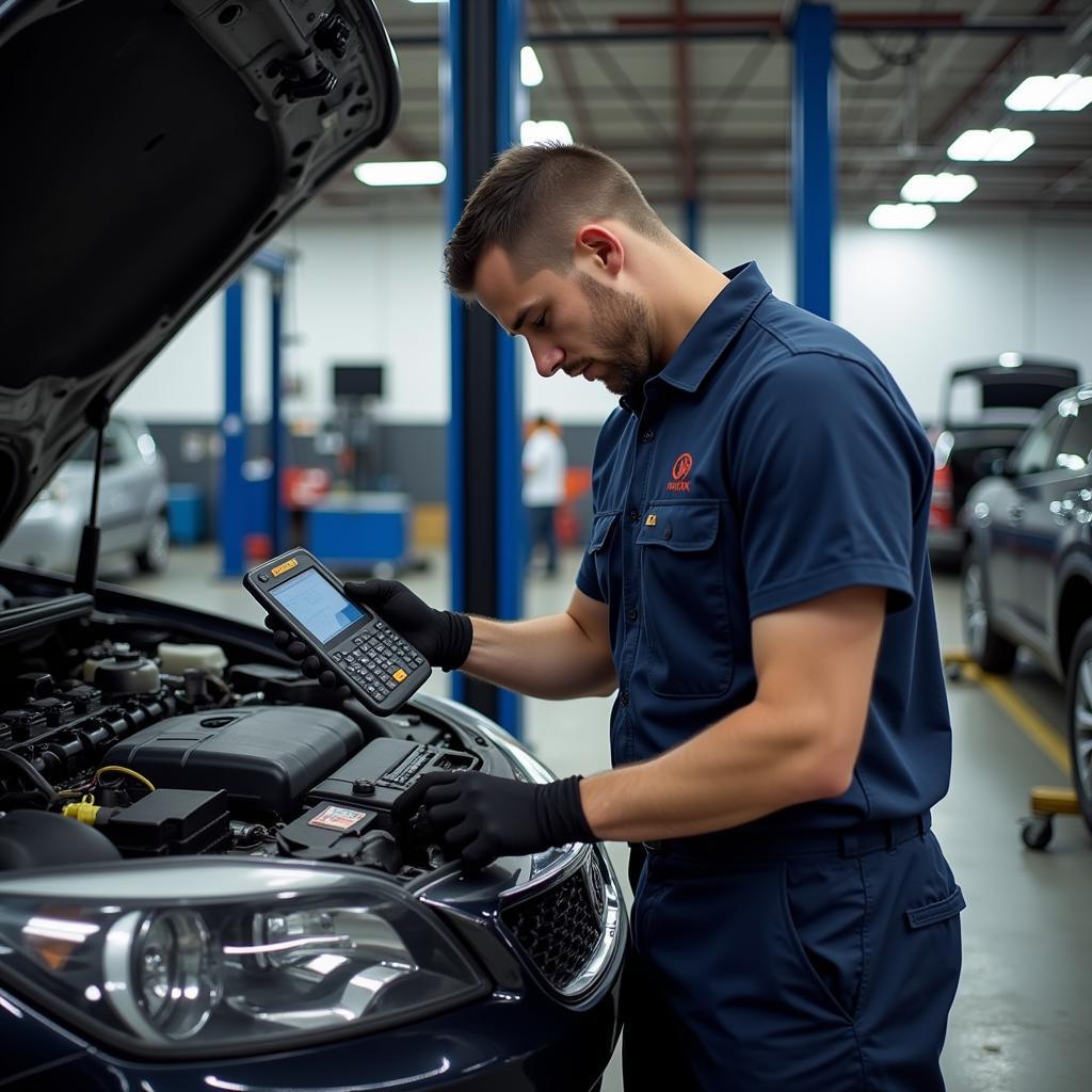 ASE Certified Mechanic in a Modern Repair Shop