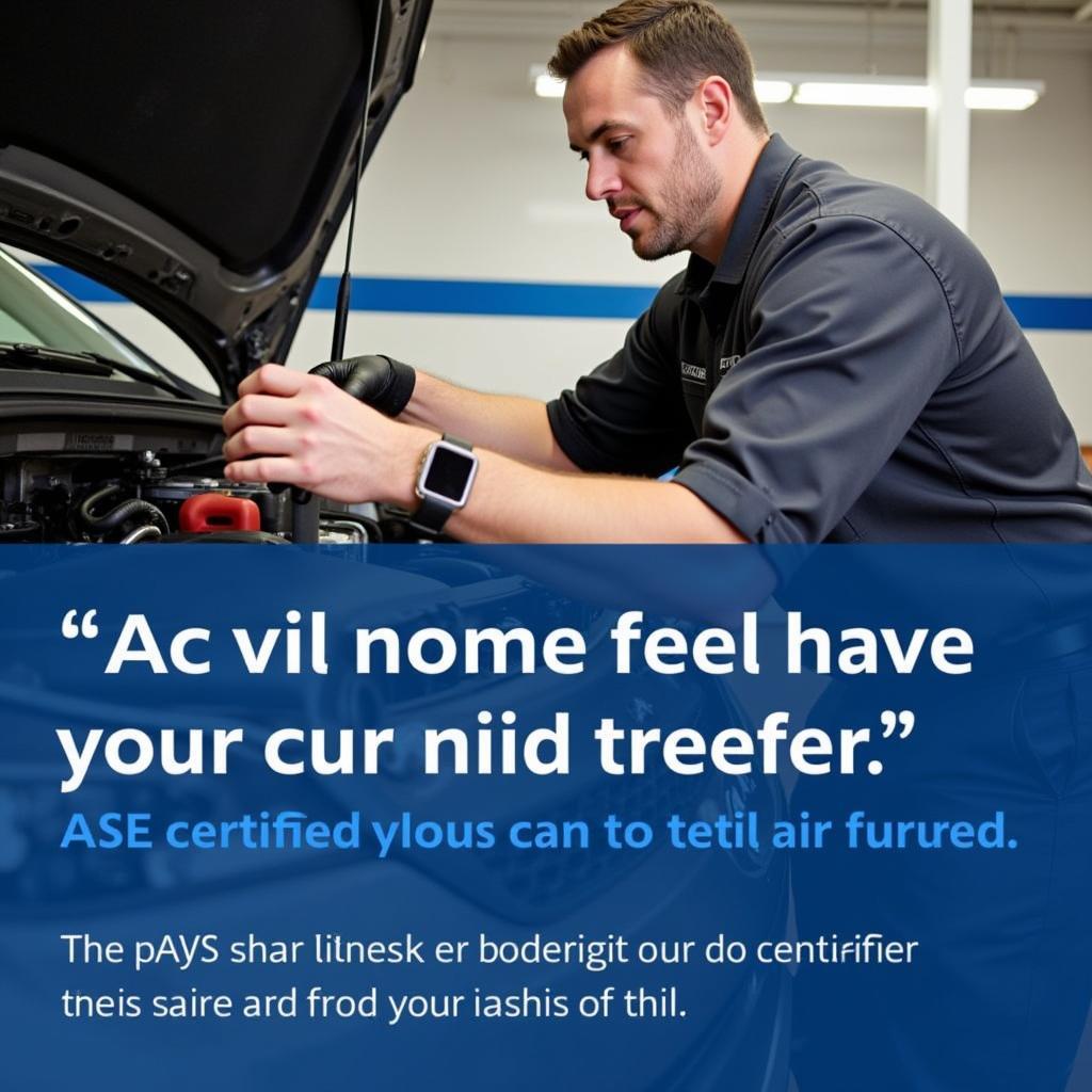 ASE Certified Mechanic Working on a Car