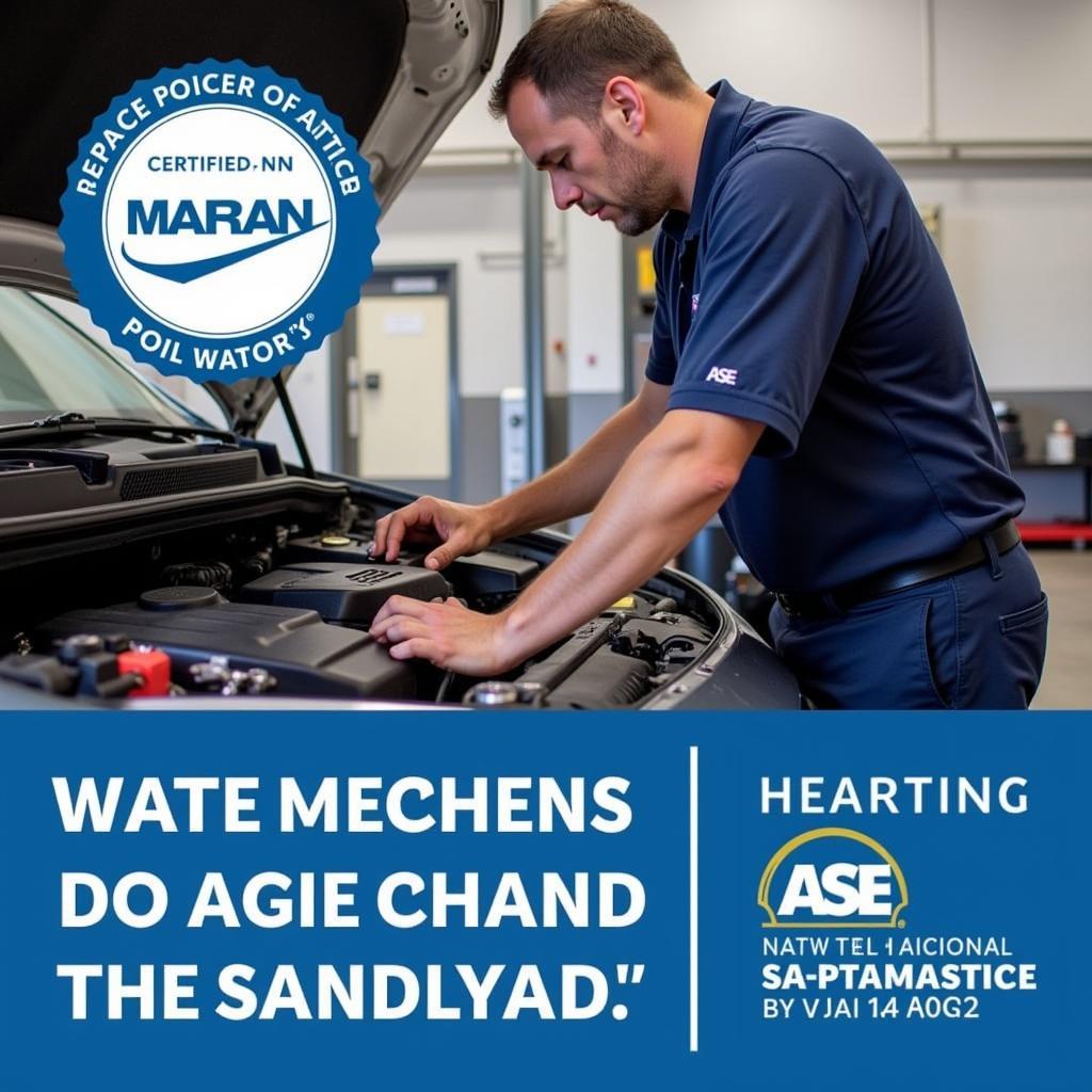 ASE Certified Mechanic Working on a Car