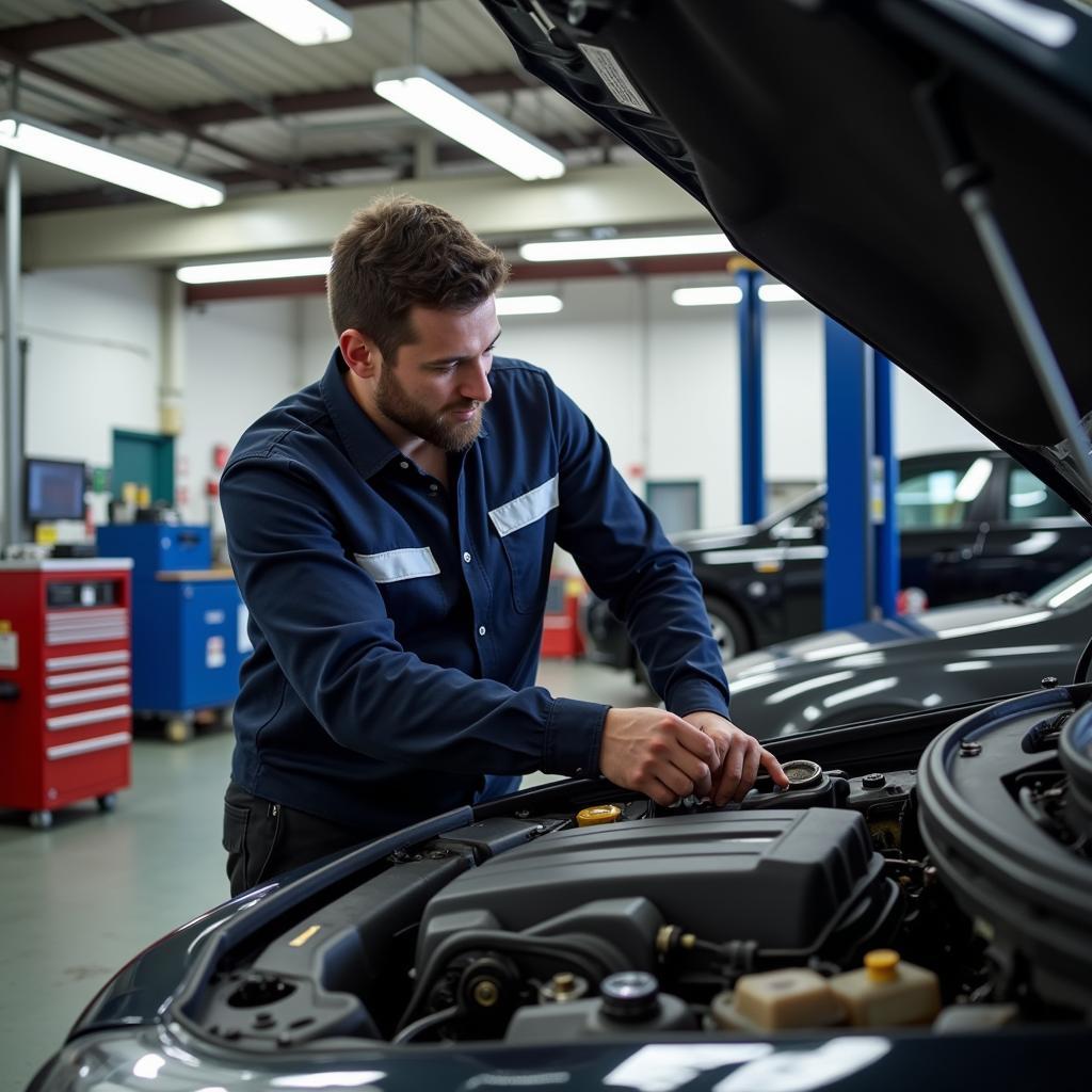 ASE Certified Mechanic Working on a Car in El Paso, IL