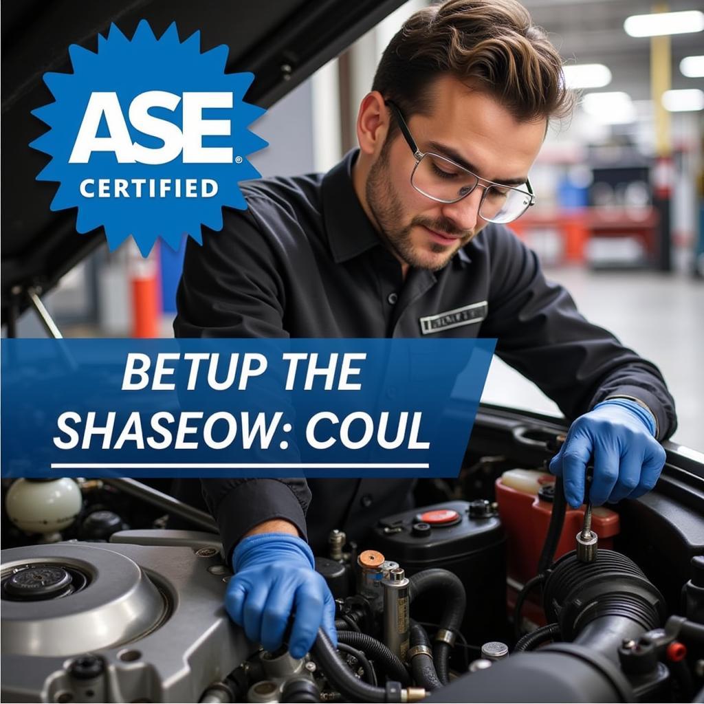 ASE Certified Mechanic Working on a Car Engine