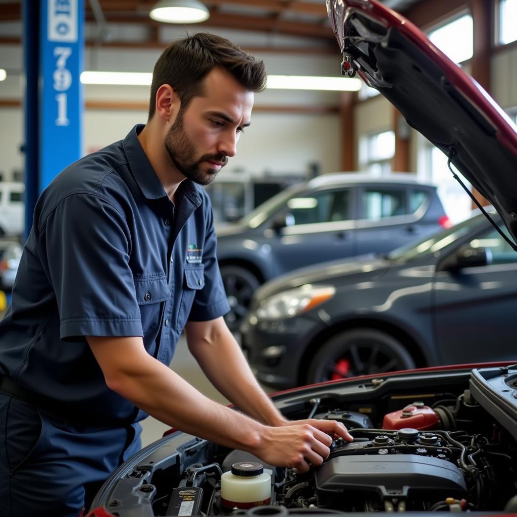 ASE Certified Mechanic Working on a Car in Santa Cruz