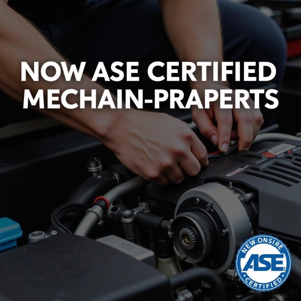 ASE Certified Mechanic Working on Engine