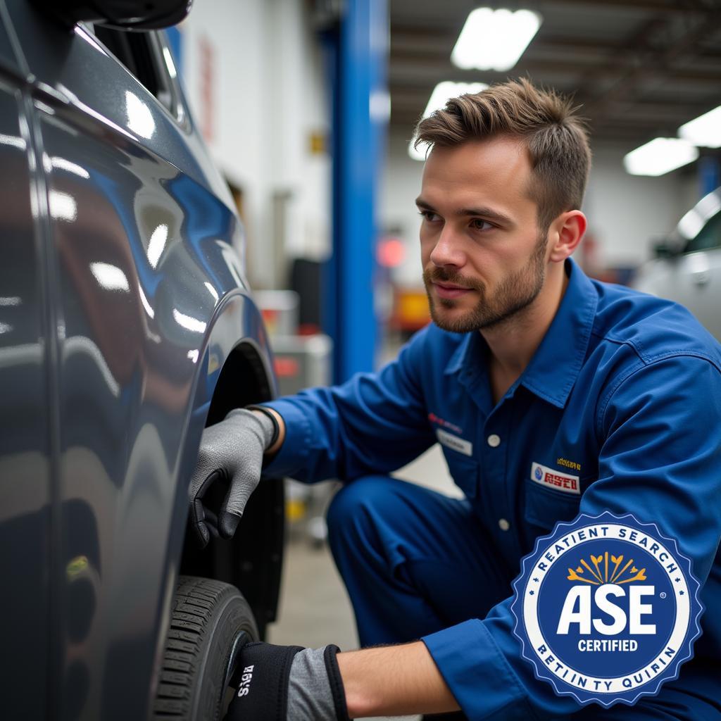 ASE Certified Technician at Work