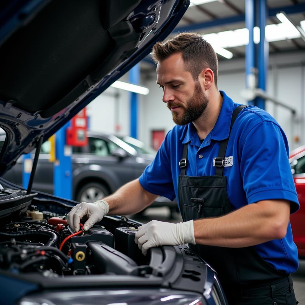 ASE Certified Technician at Work