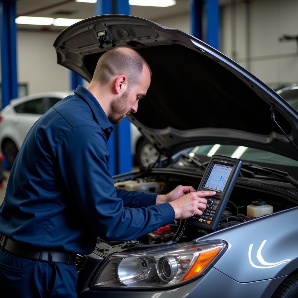 ASE Certified Technician Working on a Car in Cincinnati