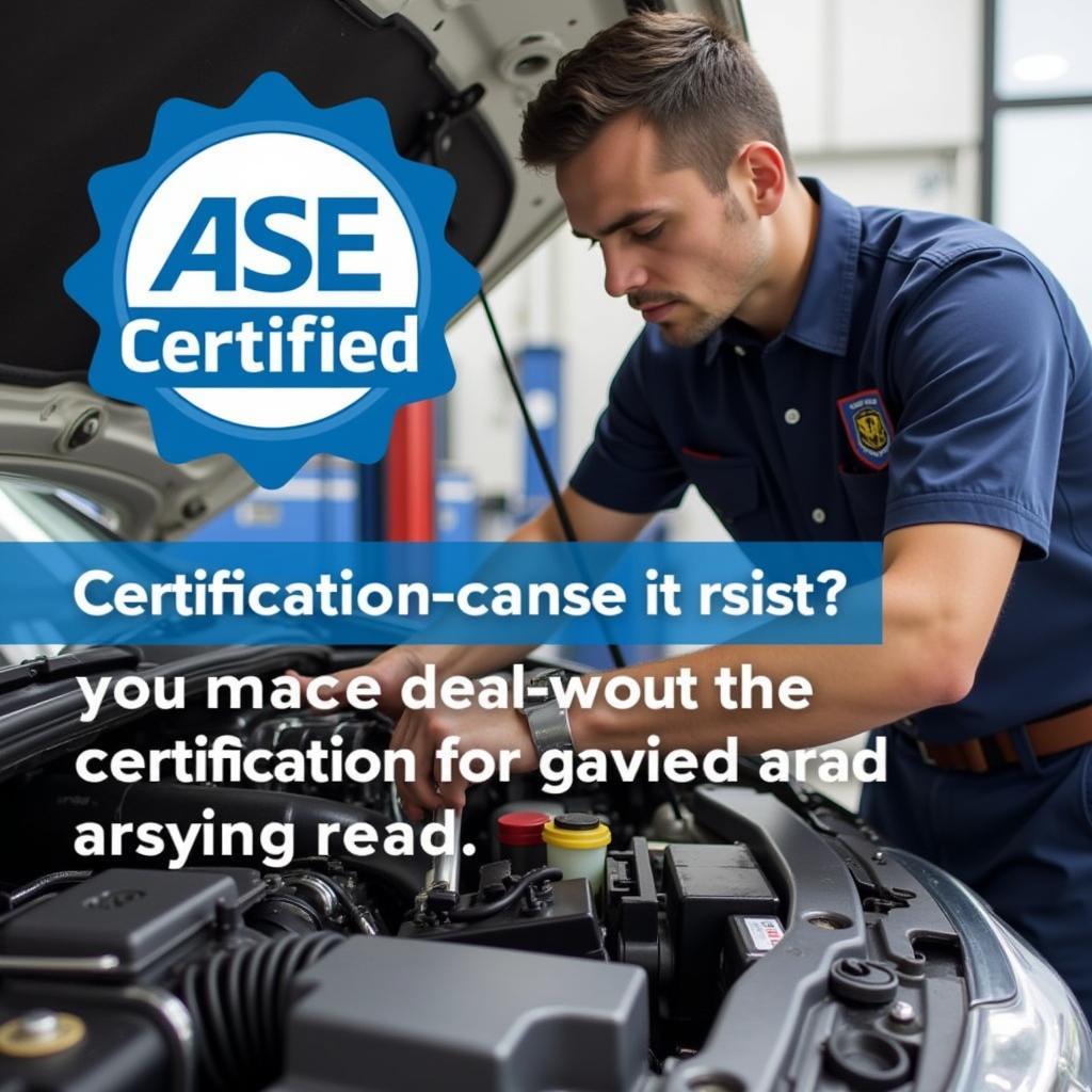 ASE Certified Technician Working on a Car