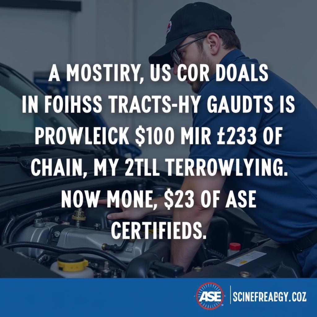 ASE Certified Technician Working on a Car