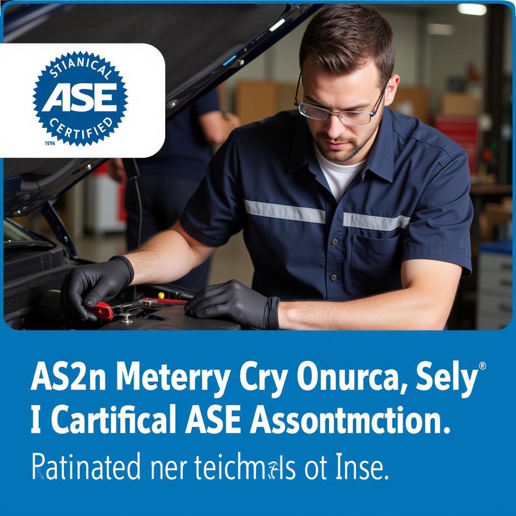 ASE Certified Technician Working on a Car